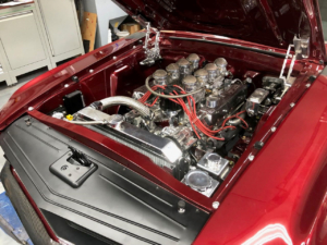 Front POWERCELL Mounted Under the Hood of a 1970 Mustang Wired with the Infinitybox System