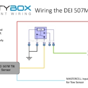 Picture of Infinitybox wiring diagram showing how to wire a DEI tilt sensor into the Infinitybox system.