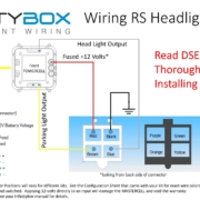 Picture of wiring diagram showing how to wire the Detroit Speed RS Headlight Cover Motors with the Infinitybox System.