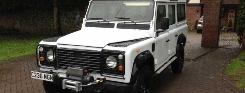 Picture of a Land Rover Defender 110 wired with the Infinitybox system.
