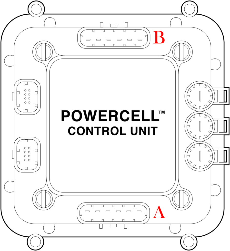 Illustration of Infinitybox POWERCELL labeling output connectors