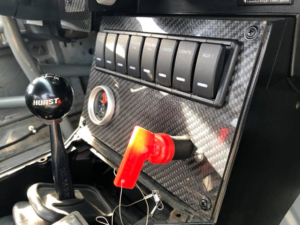 Infinitybox Express Racing Kit switch panel mounted in Player's LTD Camaro