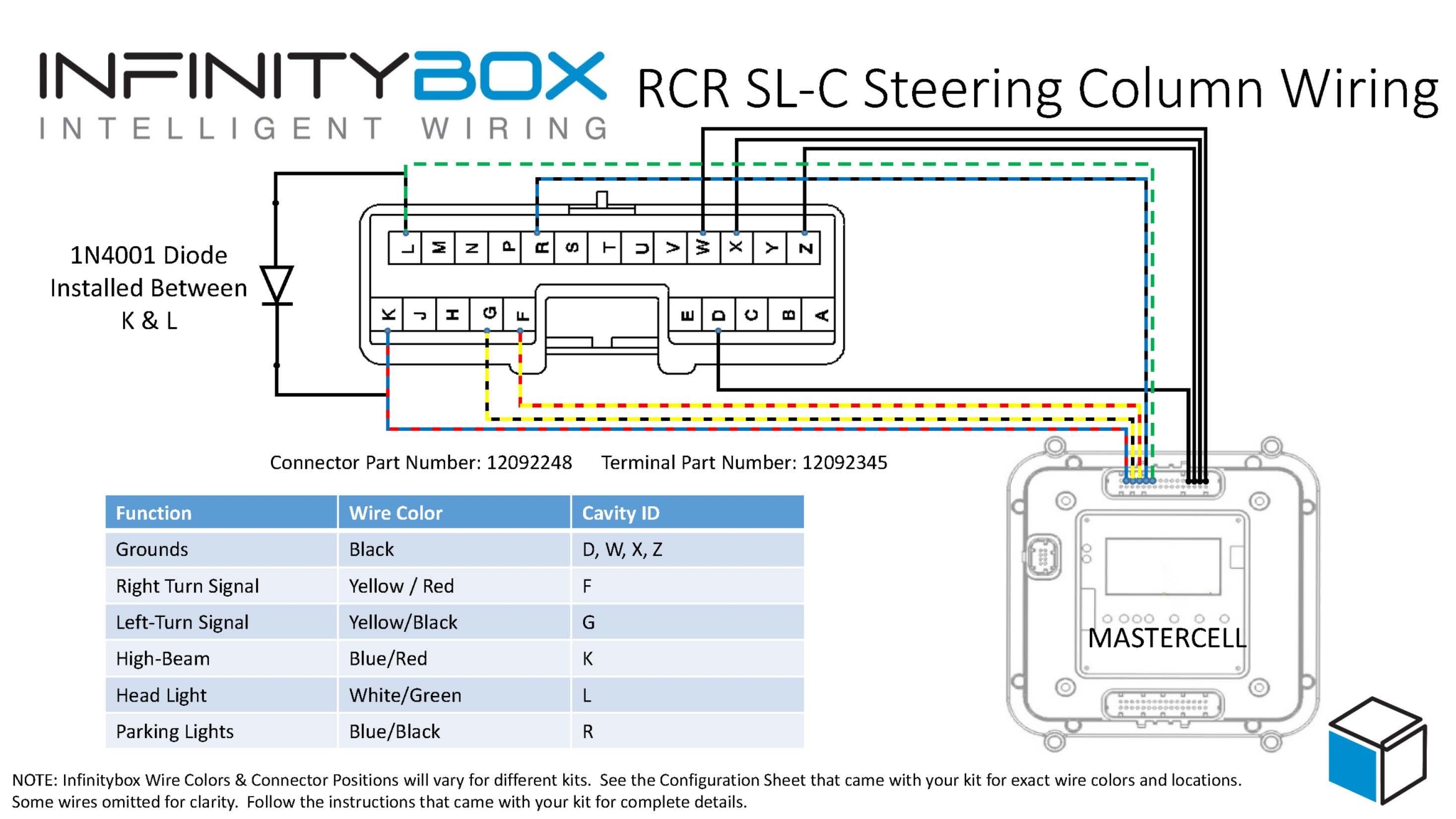 Race Car Replicas SL-C Steering Column Wiring - Infinitybox